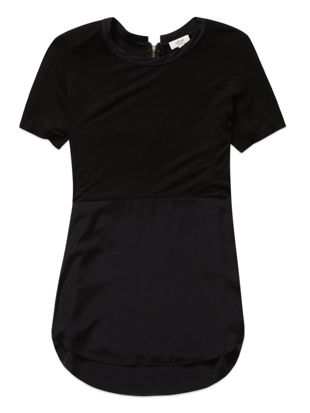 Wilfred | Black Cappuccine Silk Short-Sleeve Tee